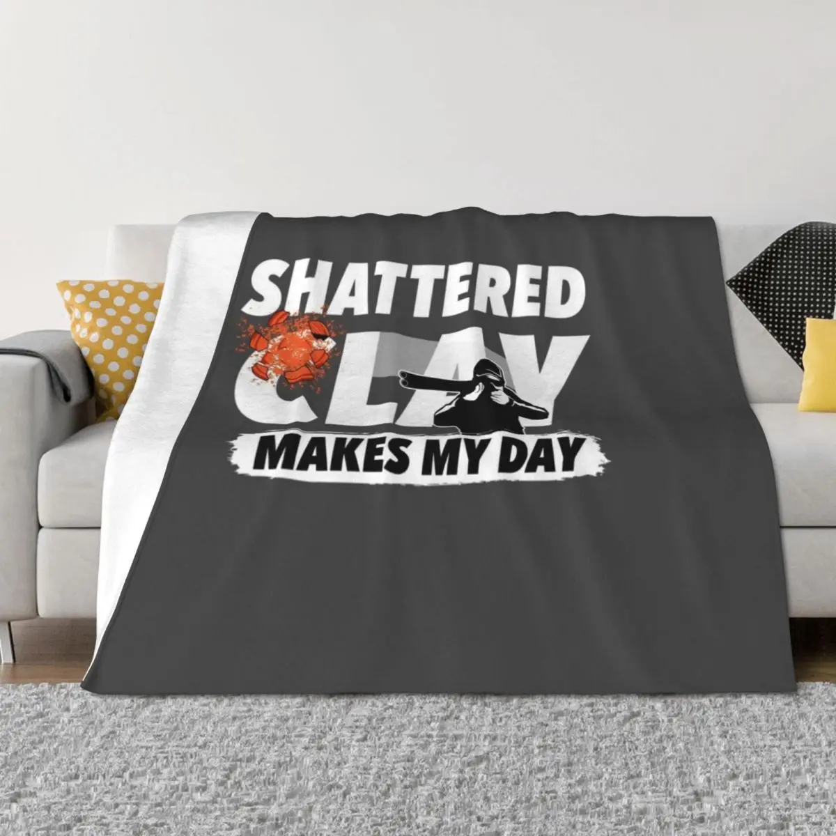 Shooting Clay Pigeon Aim Target Shooter Gift Throw Blanket Soft Plaid Sofa Throw Giant Sofa Picnic Blankets