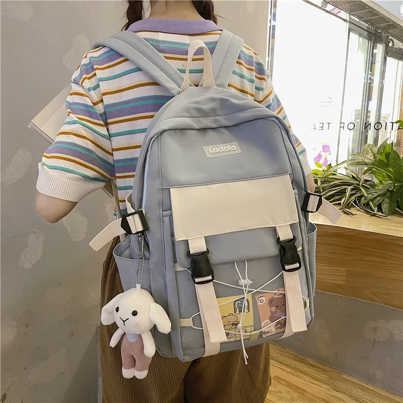 

TRAVEASY Brand Backpack for Primary and Secondary School Students The New College Style Schoolbag Korean Version Simple Letter