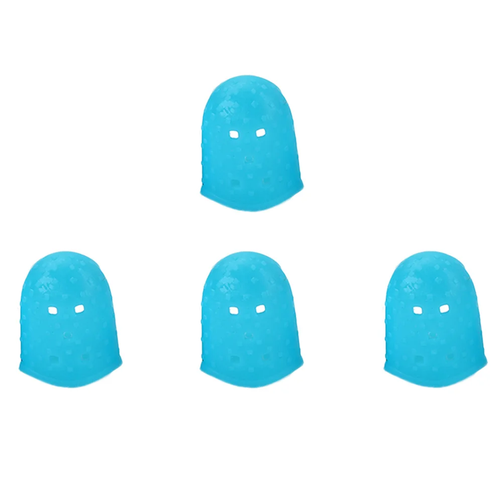 

4 pcs Silicone Guitar Finger Guards Reusable Protectors For Ukulele Mandolin Banjo Sky Blue S Size Durable Comfortable Fit For