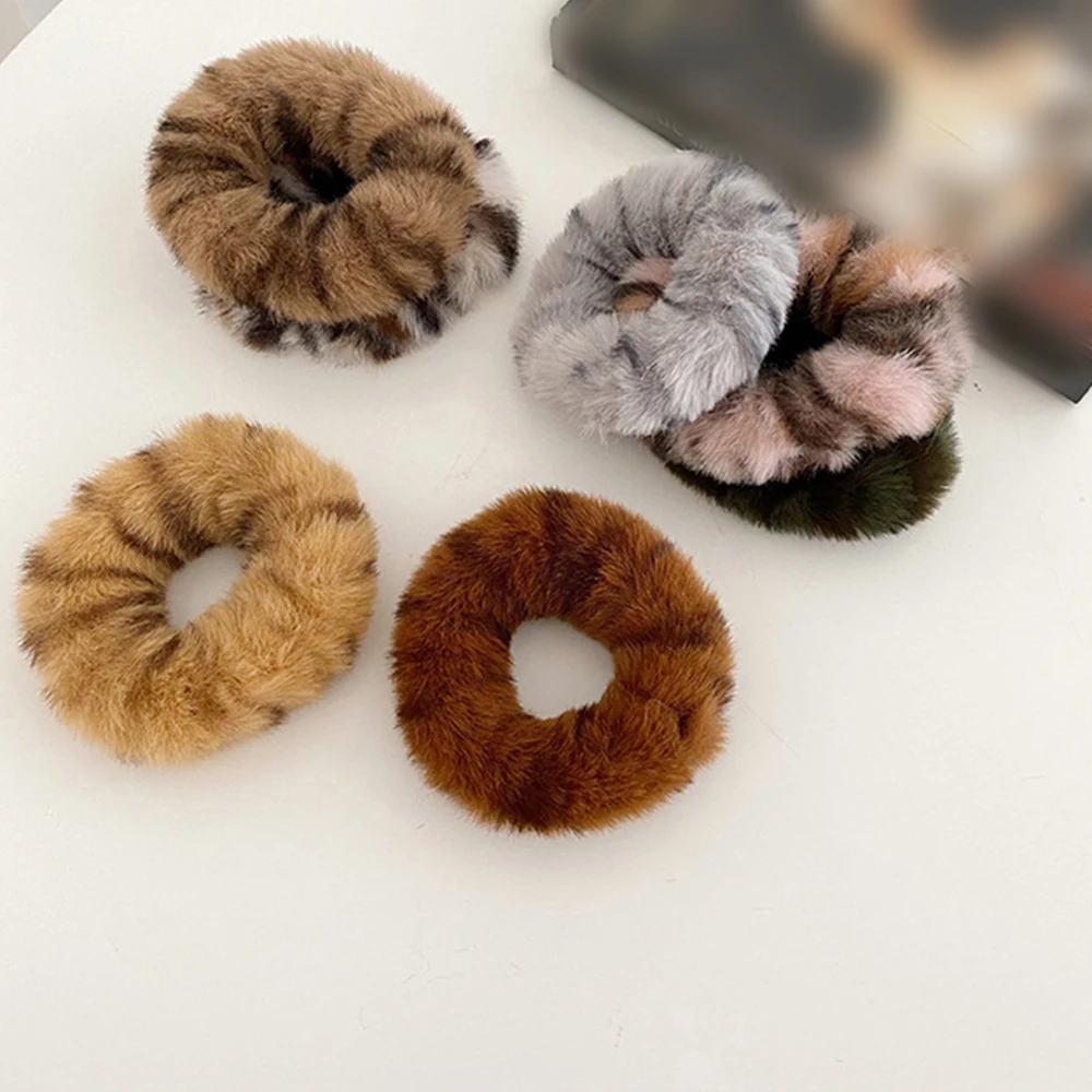 Plush Scrunchies Girl Elastic Hair Bands Ponytail Holder Hair Ties Women Pearl Hair Band Fashion Christmas Hair Accessories