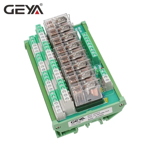 Imagen 2 del producto GEYA 2NG2R Módulo de relé de 8 canales, 2NO2NC, 12V, 24V, CA y CC, relé DPDT para proyecto de automatización PLC