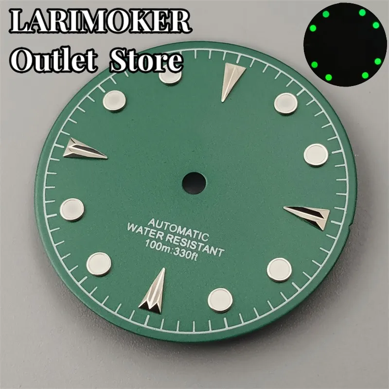 LARIMOKER 29mm black Blue white green  watch dial luminous fit NH35 NH36 ETA2824 2836 Miyota8215 DG2813 3804 movement