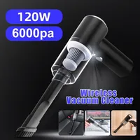 USB Rechargeable Cordless 6000Pa 120W Portable Handheld Powerful Wireless Car Vacuum Cleaner for SUV Truck Home Office Pet Hair