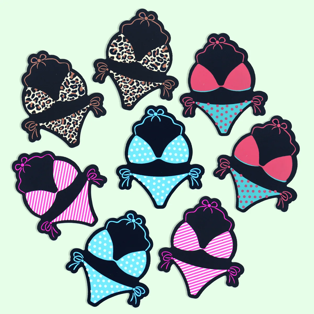 

Summer Swimsuit Sexy Leopard Print Bikini Chest Patch Breathable Multicolor Set Printed Stripes Anti Protrusion Nipple Cover New