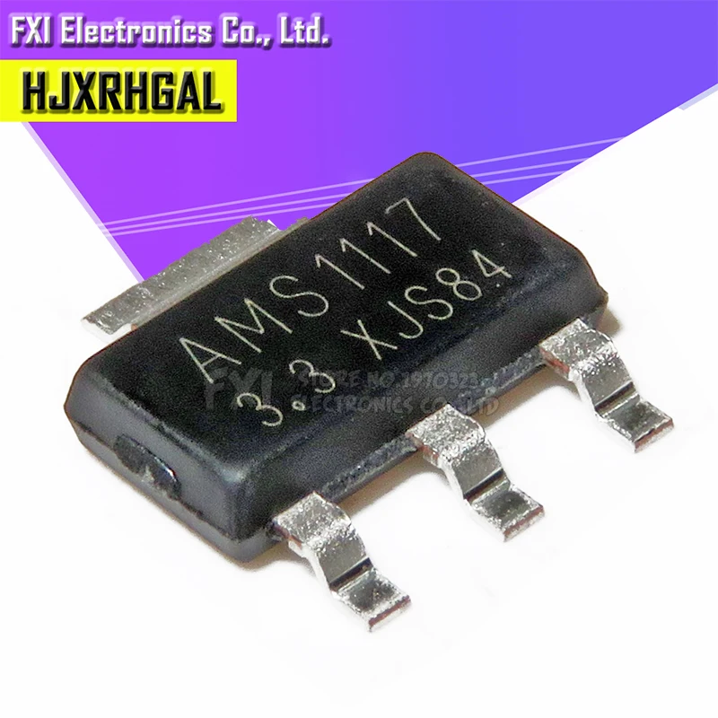 50 sztuk AMS1117-3.3 AMS1117 AMS1117-3.3V SOT223 SOT-223 REGULATOR NAPIĘCIA SMD nowy oryginał