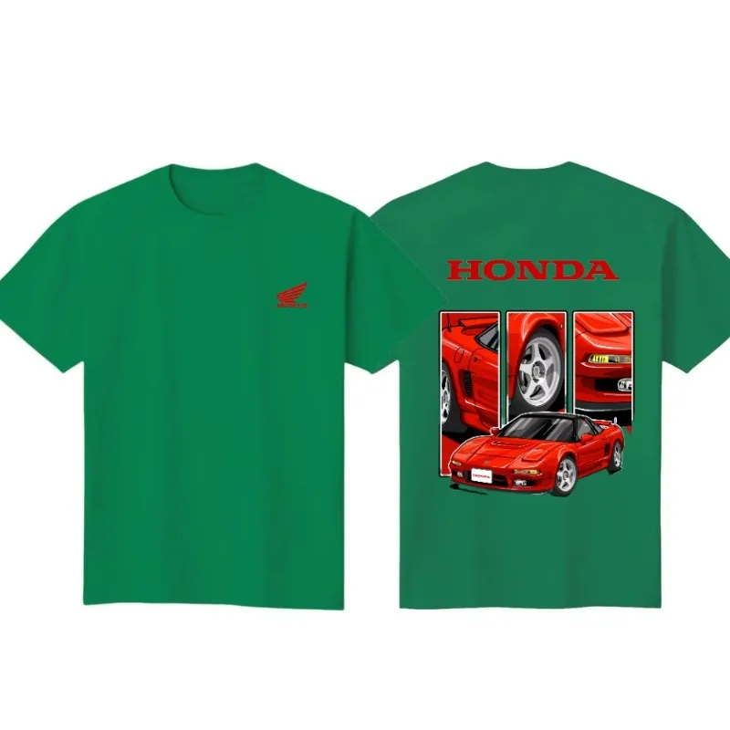 

2025 Summer Motorcycle Racing Men's T-shirt motorcycle short-sleeved comfortable Honda print loose breathable skin-friendly tops
