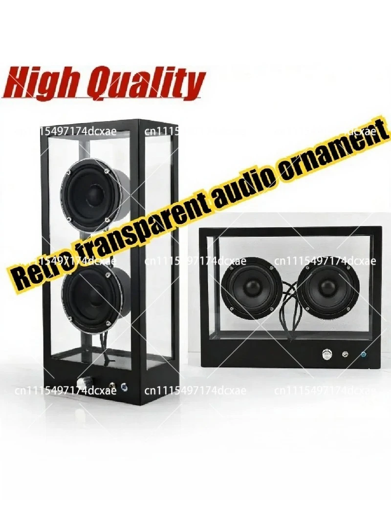 Wireless Bluetooth Speaker Transparent Metal Subwoofer Home Desktop Computer Audio Ornament