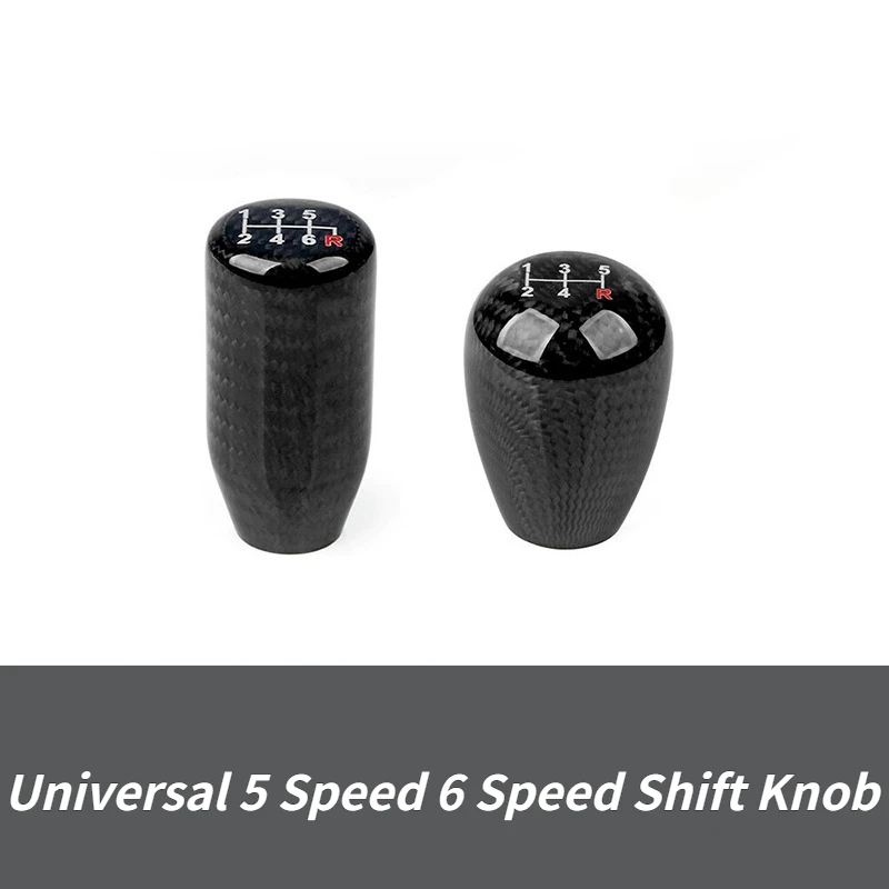 

For Universal 5/6 Speed Manual Shift Knob Carbon Fiber Texture Gear Stick Handle Interior Styling Accessories Lever Trim Cover