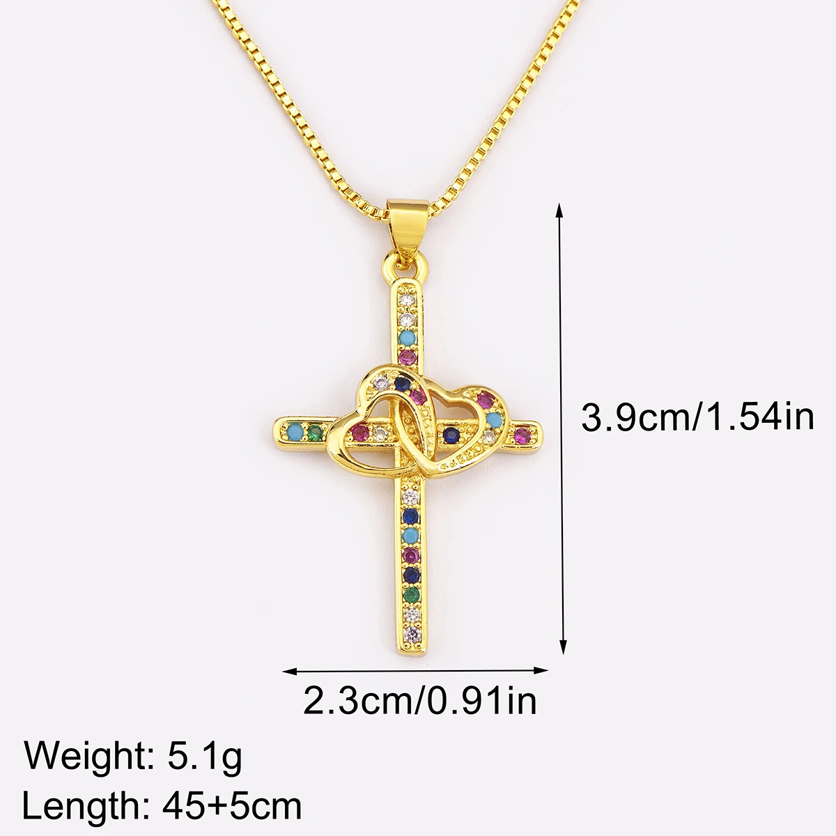 Nidin New Trendy X/Crown/Relief/Heart Shape Christian Jesus Cross Pendant Necklace For Women Men Sparkling Zircon Jewelry Gifts