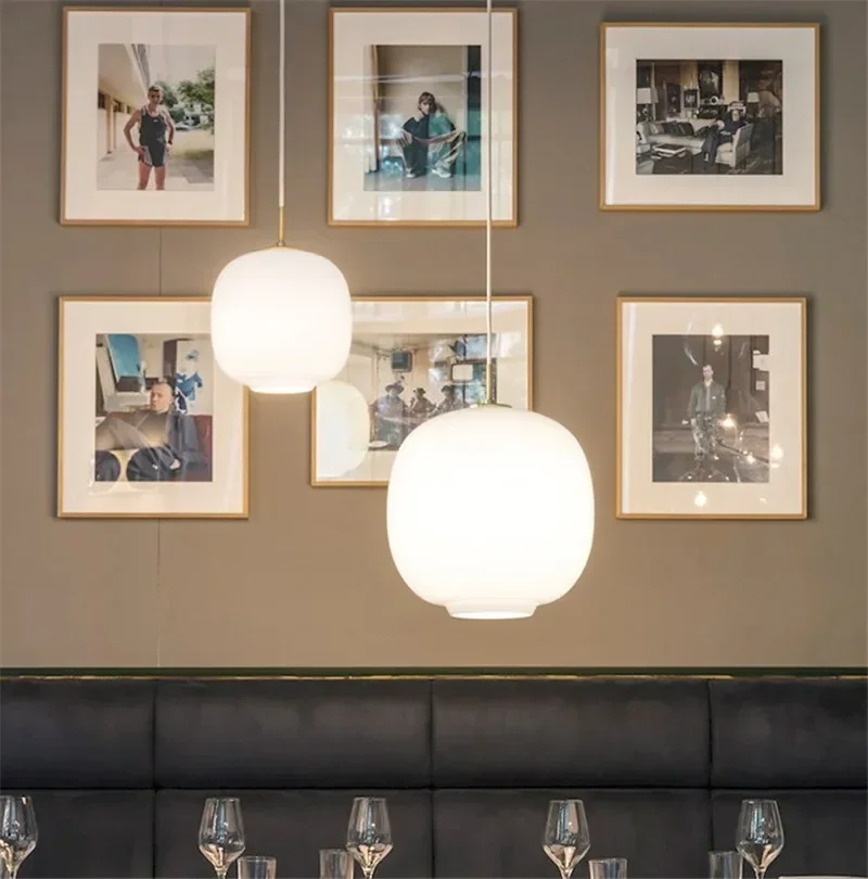 Designer vl45 Pendel leuchte moderne weiße Glaskugel Hängelampe Restaurant Küche einzelne Lampen schirm Pendel leuchte