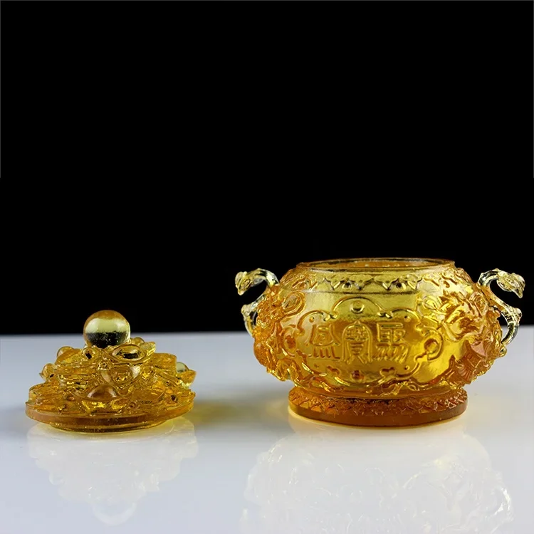 Fengming Customize 2.4 kg Amber Eight Auspicious Cornucopia Crafts Ornaments