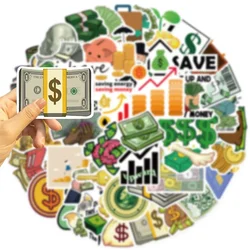 50pcs Money Cash Graffiti Sticker For Scrapbook Suitcase Laptop Skateboard Guitar Phone Ipad DIY Stickers Scrapbooking Supplies