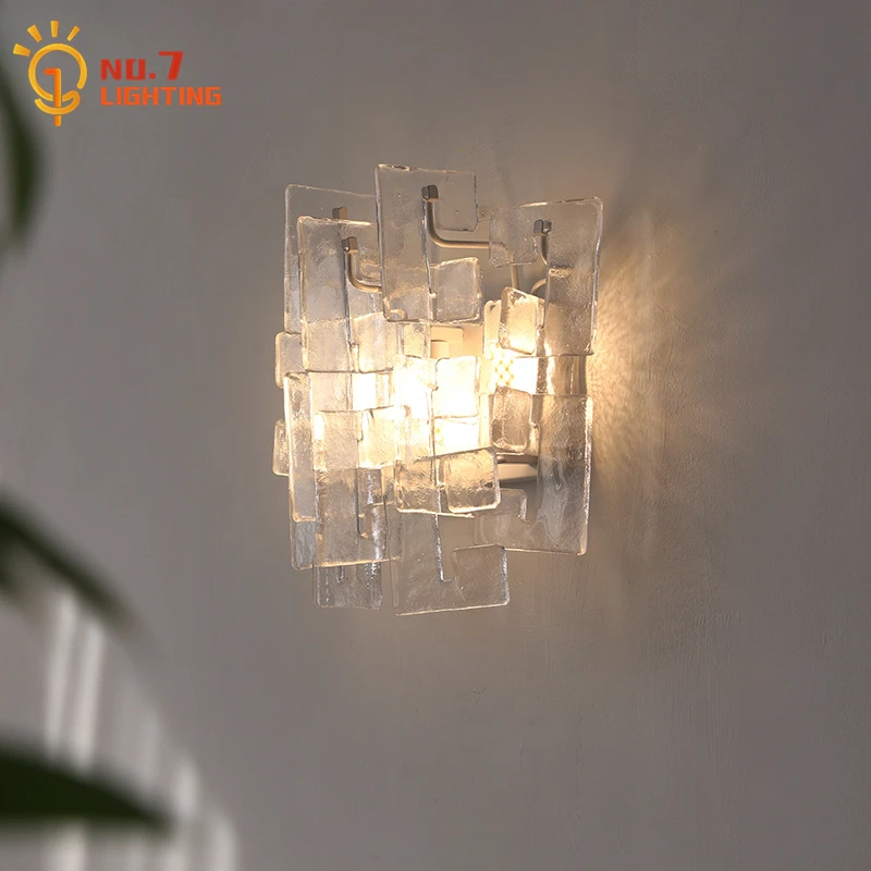 Vintage Medieval Transparent Glass Wall Lamp LED G9 French Design Art Decorative Wall Mounted Bedroom Bedside Background Studio
