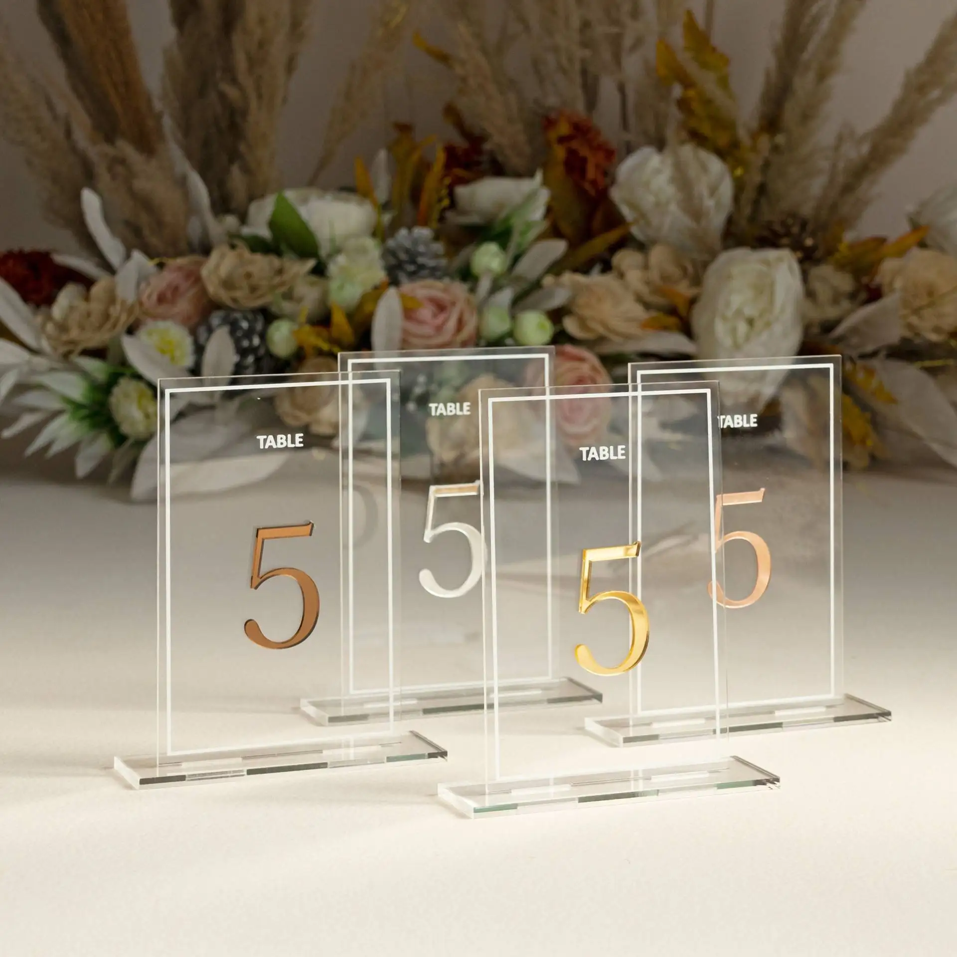 

3D Wedding Acrylic Table Number 1-30 White Desk Card Silk Screen 3D Label Organic Glass Table Number for Parties,Anniversaries