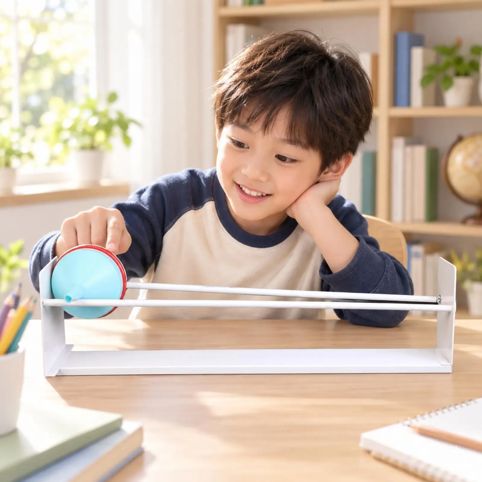 Physical Experiment Kit Cone Rolling Uphill Apparatus for Students Gravity Center of Mass Teaching Aid