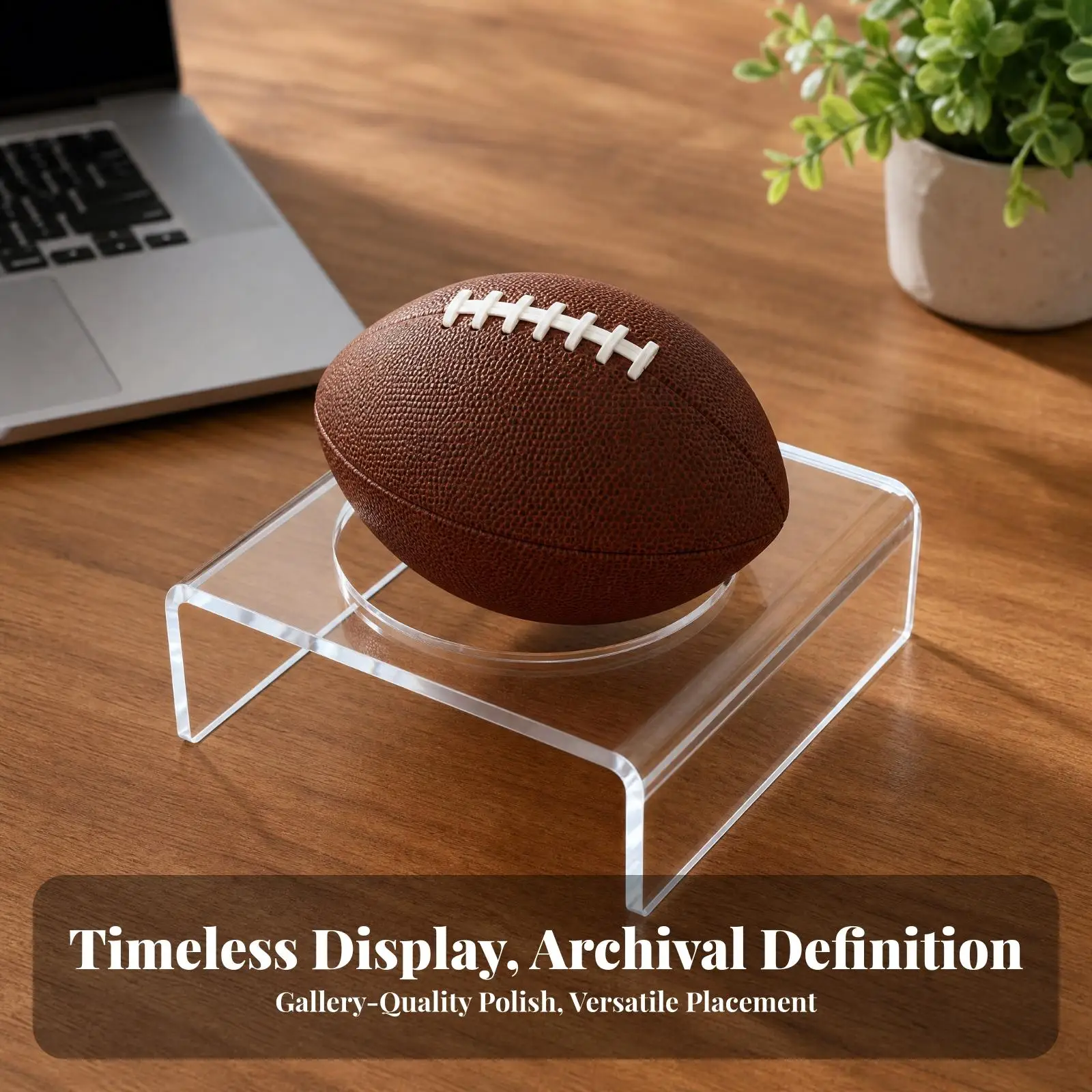 Clear Sports Collectible Display Rack for Autographed Ball Showcase Holder Minimalist Home Office Decor
