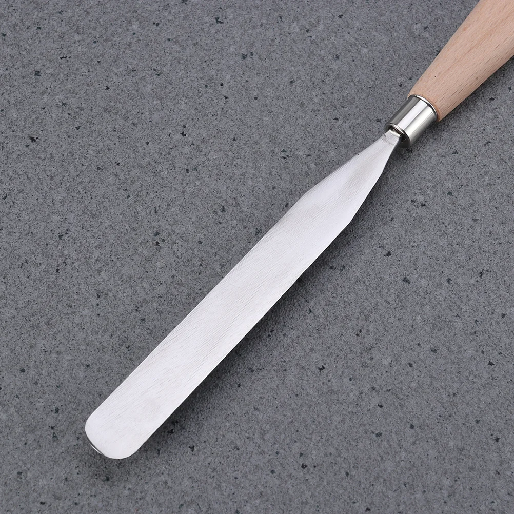 2pcs Oil Painting Scraper Stainless Steel Pigment Mixing Tool Smooth Edge Art Spatula For Artists Students Teachers Art