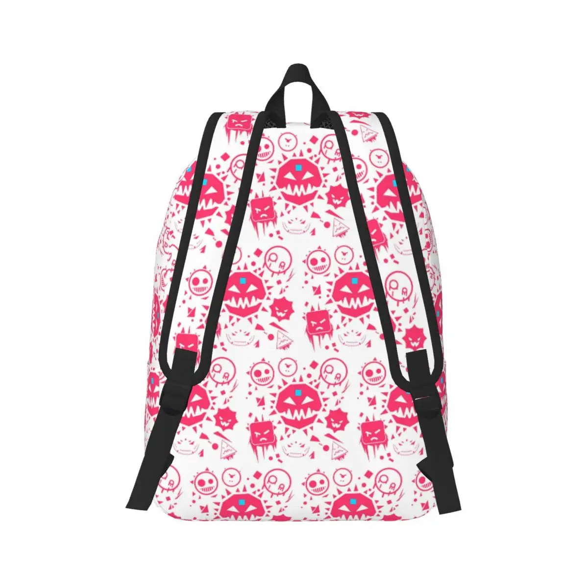 Just Shapes And Beats Pink And White Backpack Daypack Large Capacity Children BookBag School Bag Shoulder Bags for Men Women