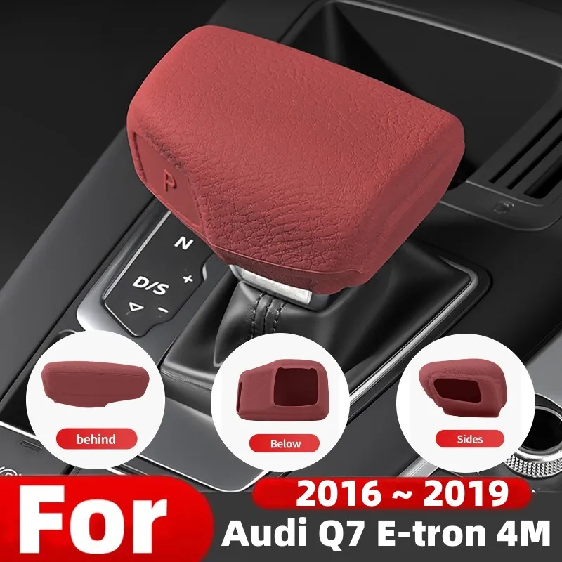 

For Audi Q7 E-tron Quattro 4M 2016 2017 2018 2019 Car Shift Knob Handle Protect Cover Automatic Shift Lever Interior Accessories