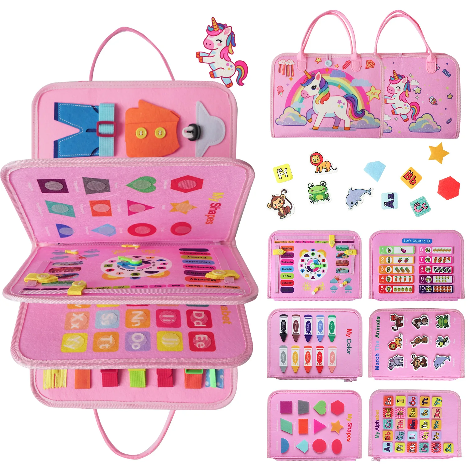 Busy Board for Kids, Montessori Toy, Gift for 3-Year-Old Boys and Girls, Educational Learning Toy, Interactive Busy Book, Christ