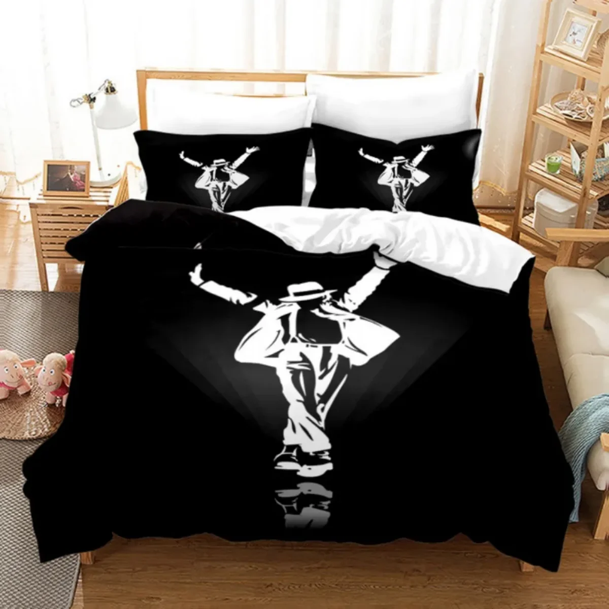 Michael Jackson Bedding Set Singer 3D Digital Printing Musical Genius Bed Linen Suitable for Bedroom King of Pop Duvet Cover Set