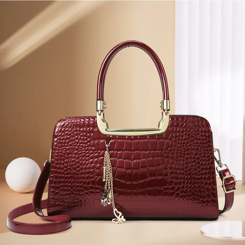 

2024 New Fashion Alligator Women Handbags European Design Patent Leather Shoulder Bags Female Girl Brand Luxury Crossbody Bag