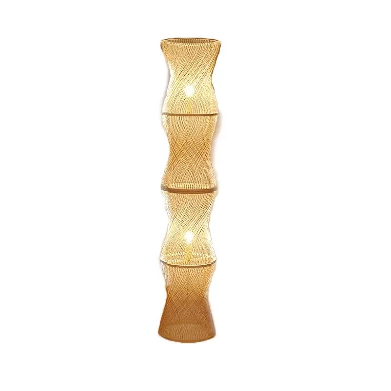 Factory Custom Chinese Ancient Style Lampshade Living Room Bamboo Lamps and Lanterns Japanese Bamboo Woven Lampshade