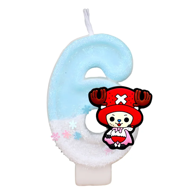 2026 New Anime Number Birthday Candle Eco Paraffin Anti Dripping Base 0-9 Digit Cake Topper Decor 6-7cm Height Anniversary Party view 4