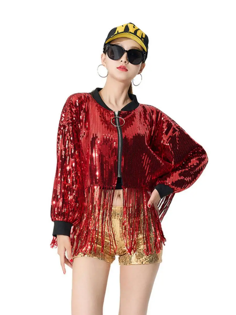 iny Paillettes Western Denim Sle Jaet Cardigan aperto primavera estate da donna ort Capispalla vestibilità ampia Tessuto di seta di latte