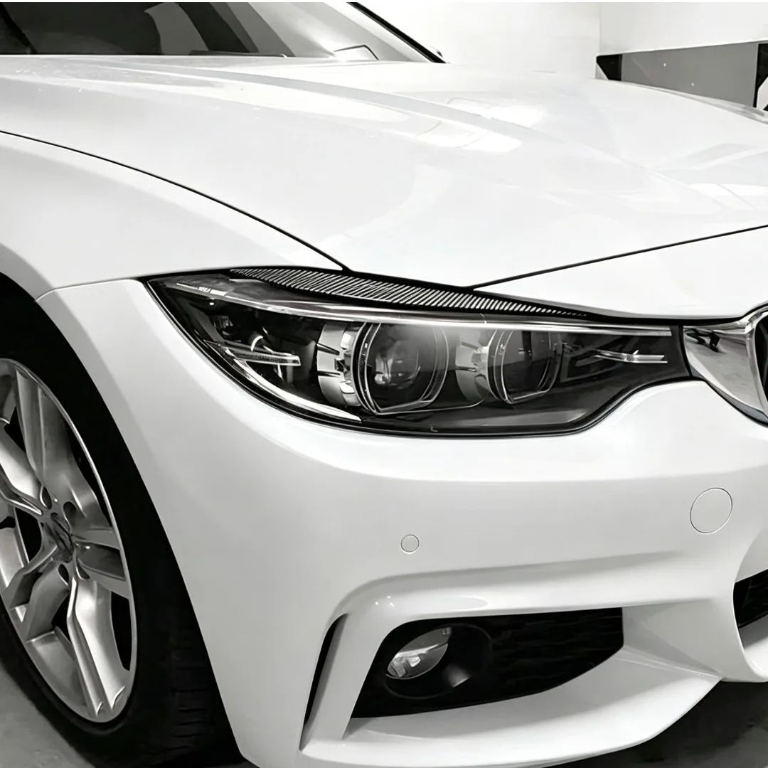 Frontscheinwerfer-Augenbrauen-Zierleiste, Auto-Styling-Zubehör, glänzend schwarz, Außenteile für BMW 4er F32 F33 F36 2013-2020 – Detail 2