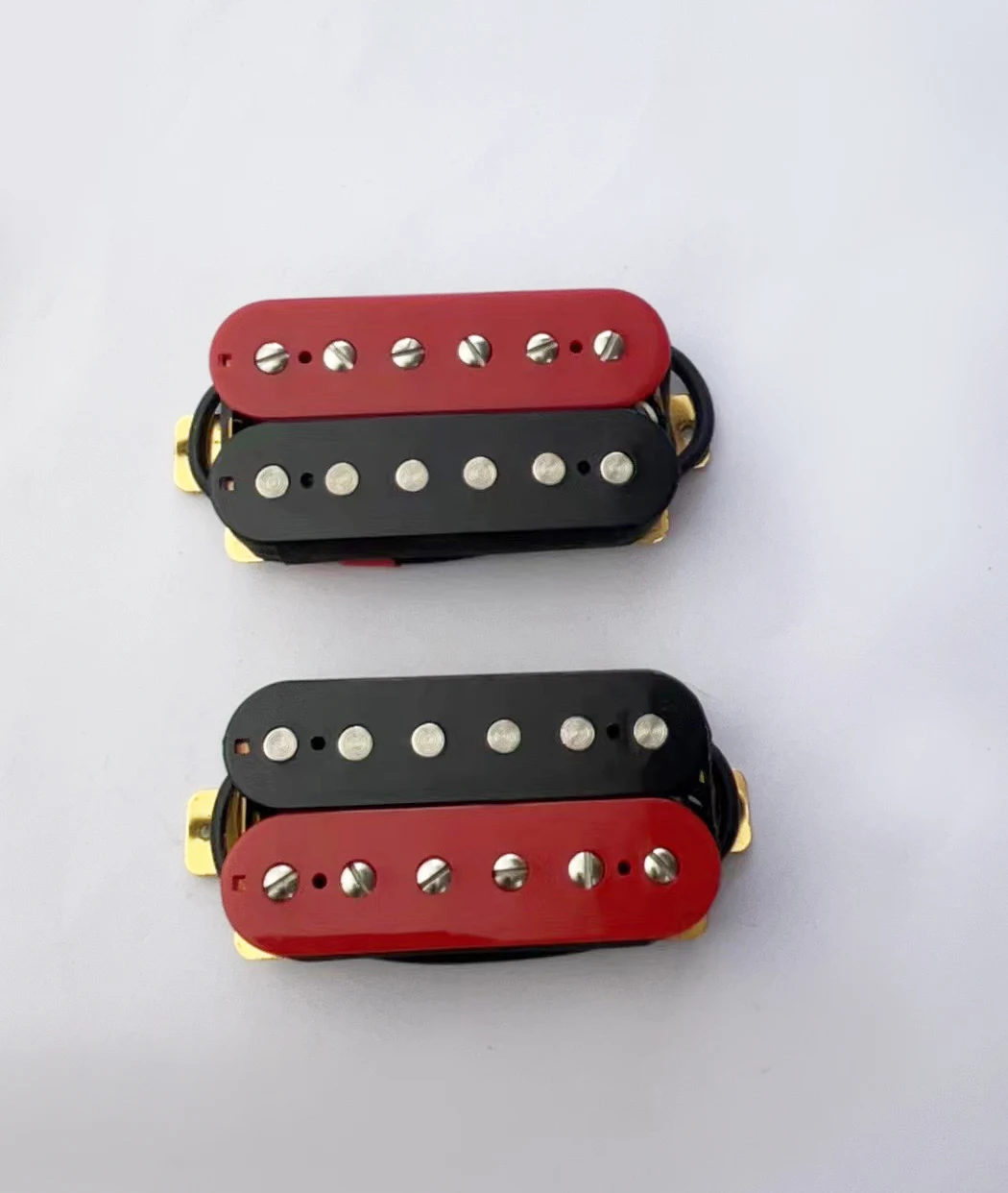 1 Set Electric Guitar Double Coil Pickup Ceramic Magnet Pickup Black and Red Dual for LP Electric Guitar