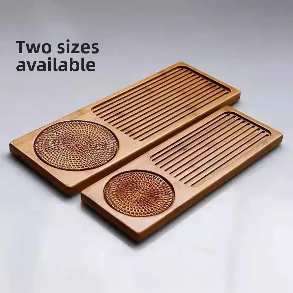  Portable  Wood Tea Tray Japanese Style Tea Set Home Use Dry Tea Table Convenient Carry-On Tea Plate Creative Short ...