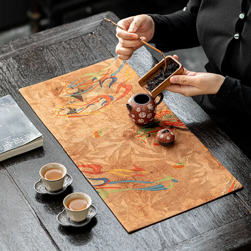 

New Chinese-style high-end Zen-inspired double-sided heat-insulating retro tea cloth and tea towel