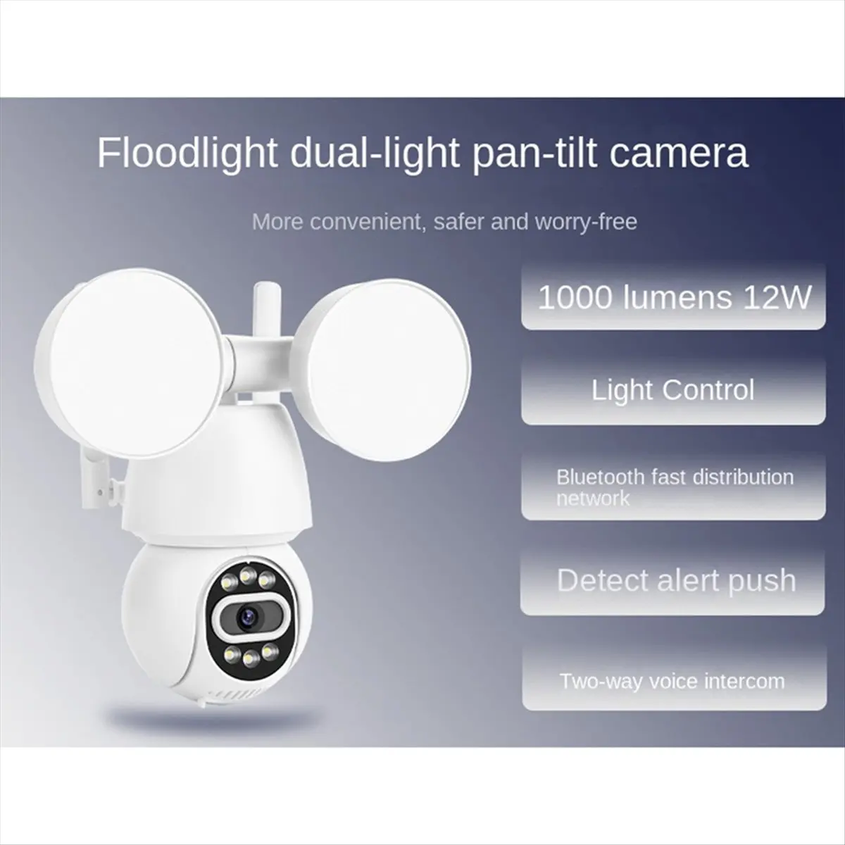 

4MP Wireless Outdoor Floodlight Camera 1000 Lumen Floodlight Waterproof Outdoor Security Camera US Plug