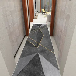 Geometric Style Long Corridor Carpet Non-slip Hall Runner Easy Clean Hallway Area Rugs Washable Porch Entry Doormat Customizable