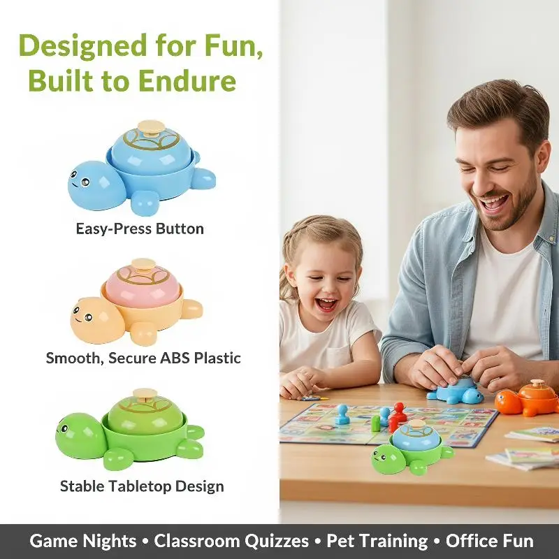Cute Turtle Themed Call Bells Press Answer Bell Mini Hand Call Bell Cute Desktop Toy Reward Game Bell For Home Restaurant Party