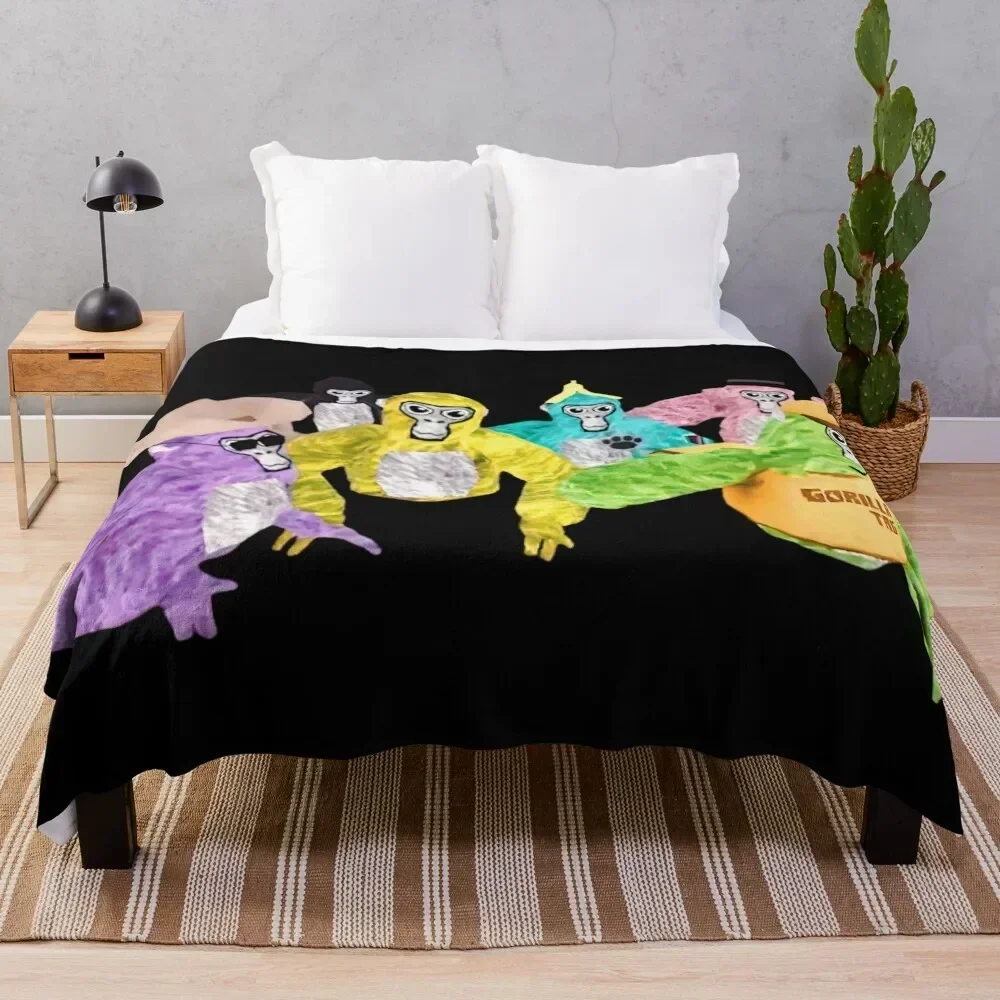 

Me and my Friends Forever! - Gorilla Tag Here Banana Throw Blanket Modern Design Soft Blanket for Home Decor