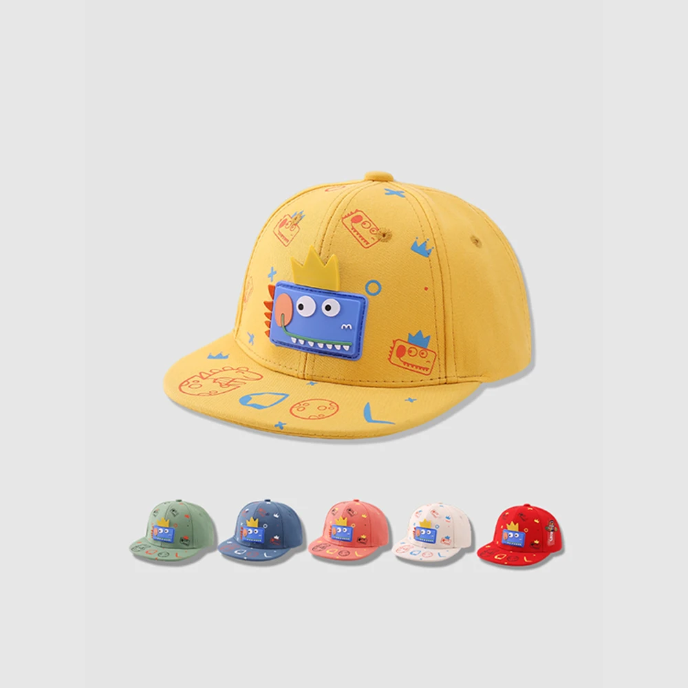 

Children's Hats Spring New Handsome Cartoon Baseball Cap Kid's Casual Cool Sunshade Flat Rim Sun Caps