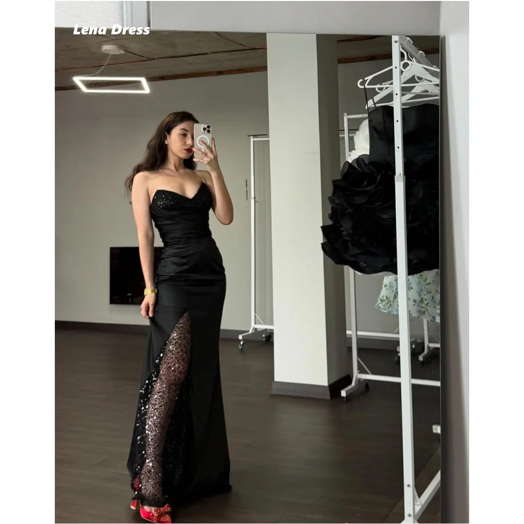 

Lena Black Luxury Prom Dress 2025 Luxury Evening Dress Custom Made Sleeveless Sequins Elegant Womens Evening Party Dresses Women