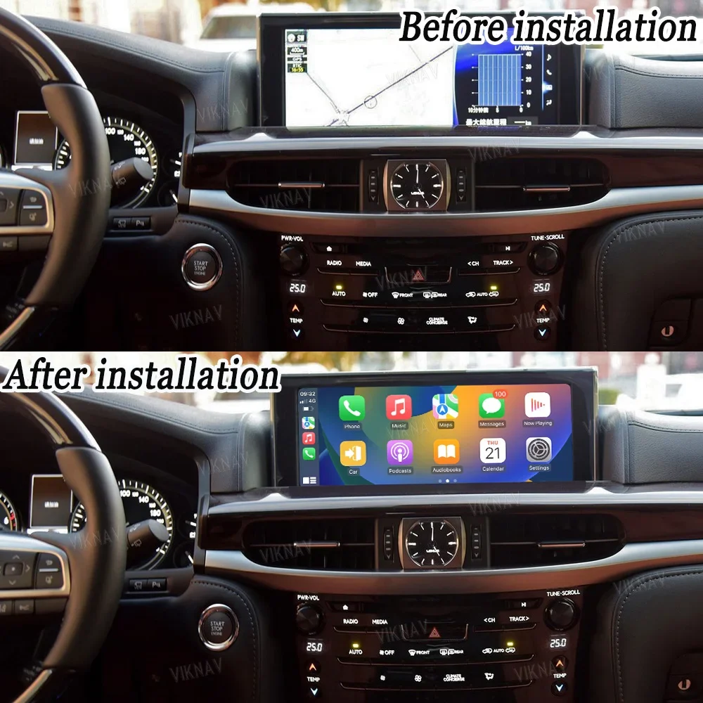 Viknav Linux Interface Decoding Box Fit For Lexus LX570 2016-2021 Wireless CarPlay Android Auto Upgrade Decoder Box