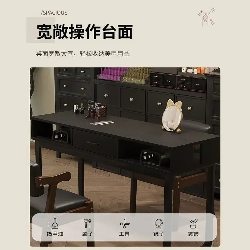 Upgrade the lamp hole American retro manicure table single double manicure table nail salon