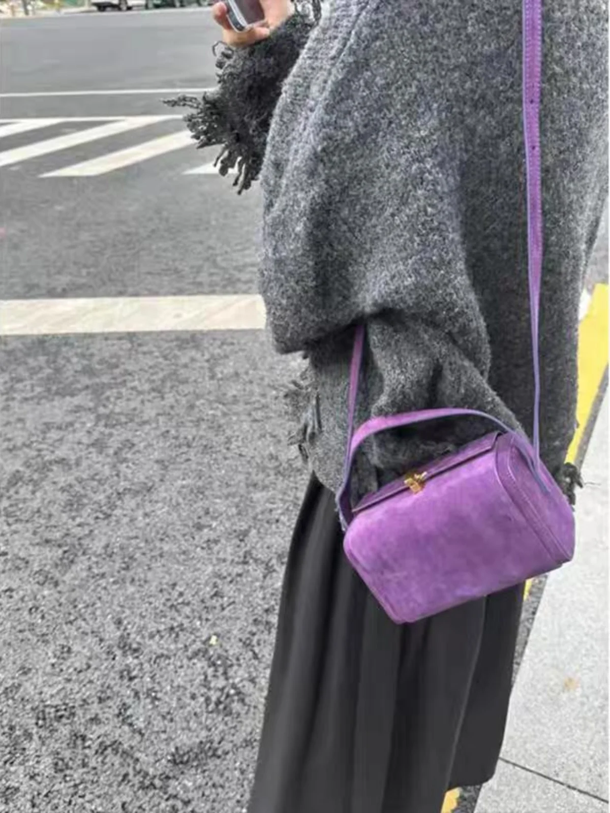 

Матовая кожа Lo Bule Flip Cover Сумка на одно плечо Коробка Дизайн Зима Faion Briti Sle Полиэстер