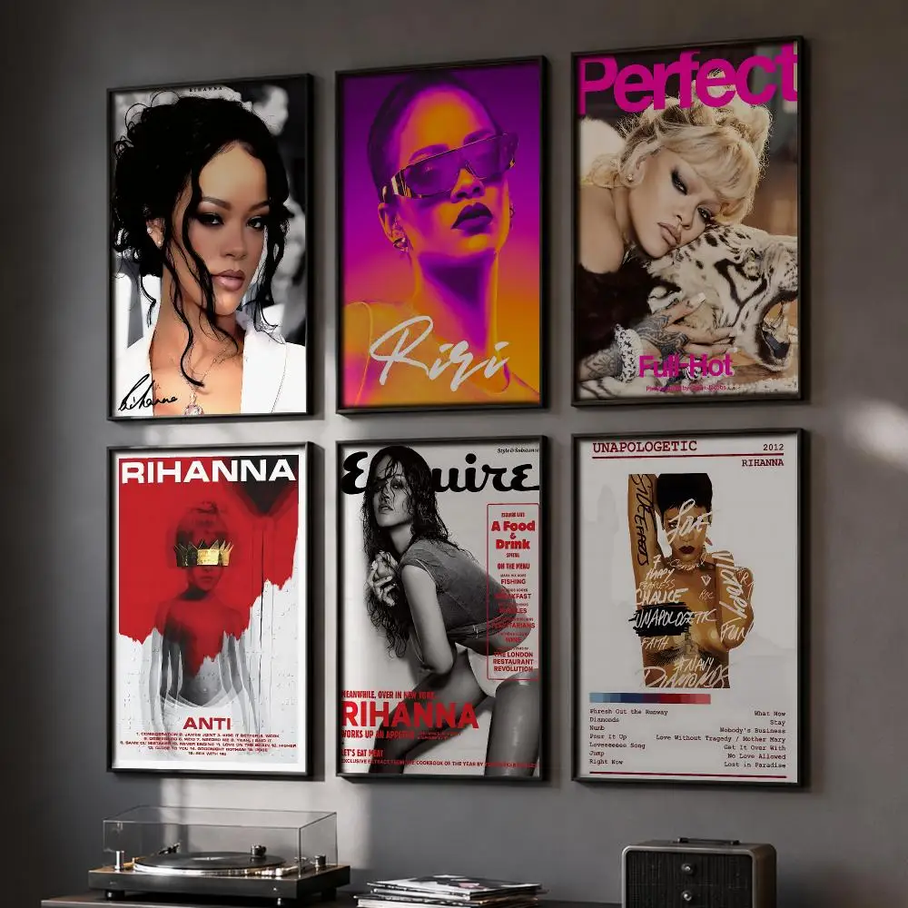 R-Rihanna SINGER Album Poster HD Wandaufkleber für Zuhause, Flur, Wohnzimmer, Schlafzimmer, Bar, Büro, Dekor, Kunstdrucke