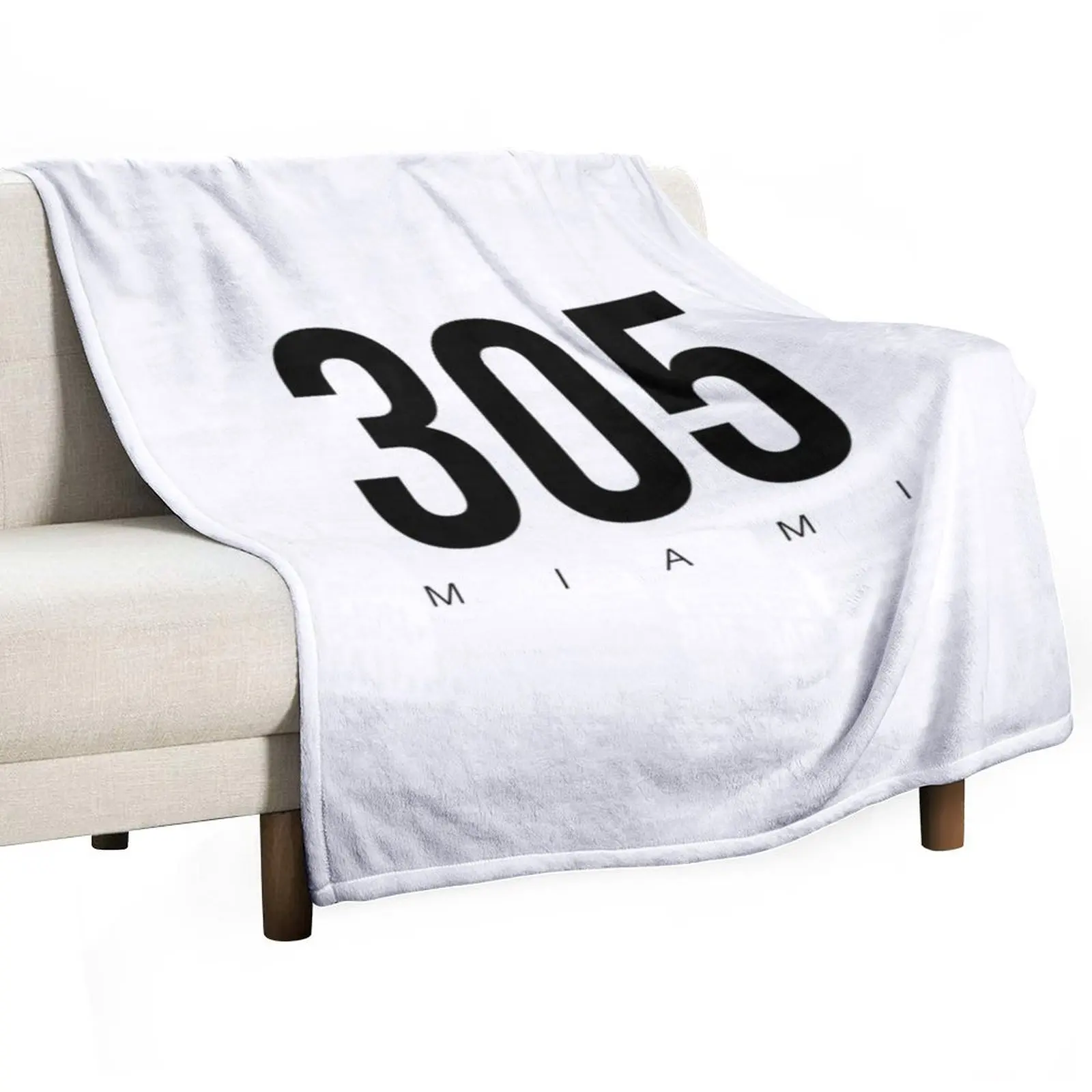 

Miami, FL - 305 Area Code Throw Blanket Picnic Blankets Sofas Of Decoration Retros Sofas Blankets