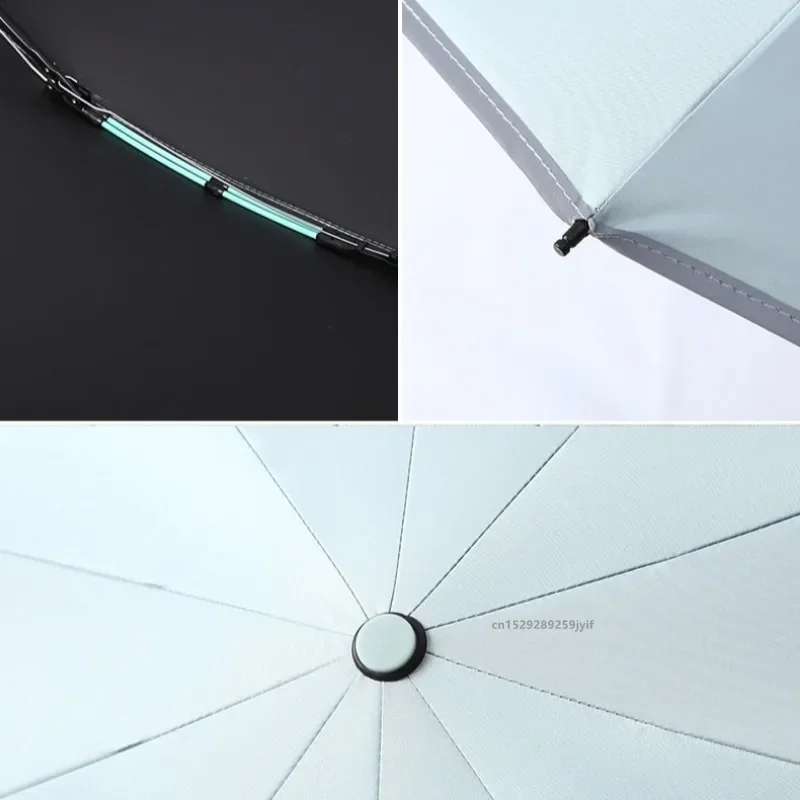 Fully Automatic Reverse Folding Umbrella with Reflective Stripe UV Blocking Sun Umbrella Double Bones Windproof Parasol