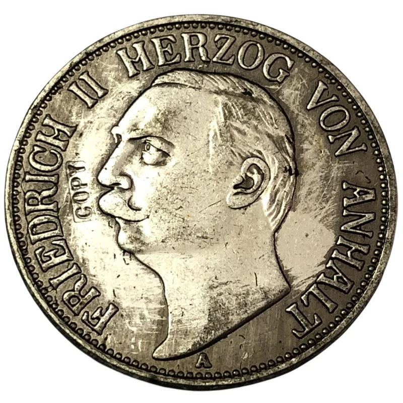 

1911-A Anhalt-Dessau (German states) 3 Mark - Friedrich II Copy Coin