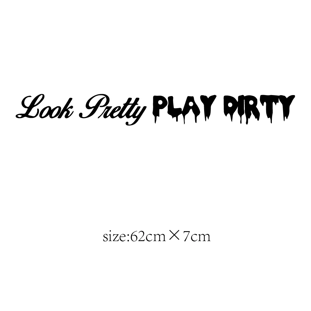 ملصقات الزجاج الأمامي للسيارة ذات الحروف الإنجليزية القذرة من Look Pretty Play