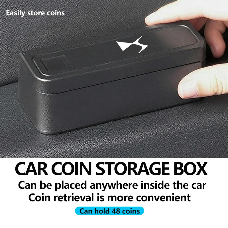Car Coin Wallet Savings Box Coin Dispenser Plastic Storage Case For DS DS3 E-Tense DS5LS‌ ‌DS4S ‌‌DS5 DS6‌ DS7 ‌DS9‌ SPIRIT