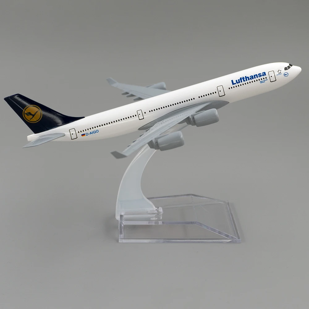 

1/400 Scale Alloy Aircraft Airbus a340 Lufthansa 16cm Alloy Plane Model Children Kids Gift for Collection Desk Decoration