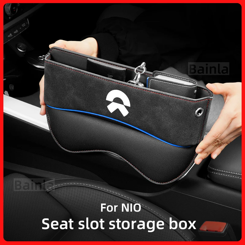 Car seat gap filler storage and organizer box suede, For NIO EC6, ES6, ES7, ES8, ET7, ET5, ET9,EL6, EL7 2021-2024